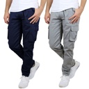 Navy & Grey 32 2-Pack Men's Flex-Stretch Cotton Cargo Pants, 31-Inch Inseam - Comfortable and Durable